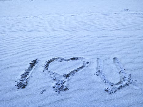 I Love You Written in Blue Sand