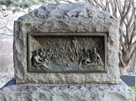 Memorial to surrender of Geronimo or Geronymo and Apaches in Mexico in 1883 in Arlington Cemetery