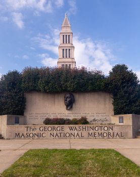 ALEXANDRIA, VA - DECEMBER 18:Washington Masonic Temple and memorial tower in Alexandria on December 18, 2011. This sculpture was dedicated in August 1982.