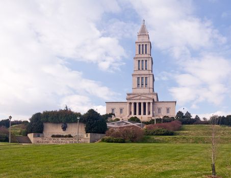 Washington Masonic Temple and memorial tower in Alexandria, Virginia. The tower was completed in 1932