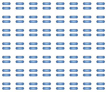 background with regularly spaced tubular blue half circles