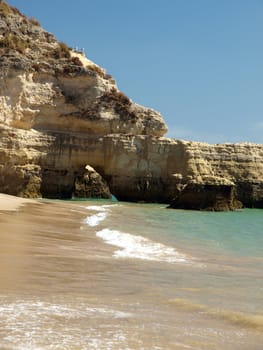 Colourful rocks on the Algarve coast 