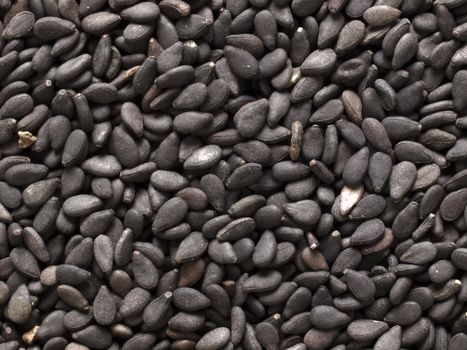 close up of black sesame seeds food background