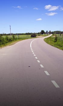 empty summer rural  asphalt road