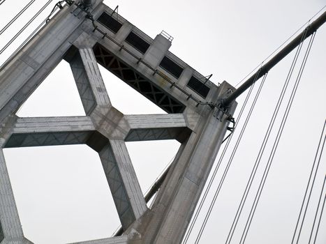 San Francisco Bay Bridge Close Up while Driving