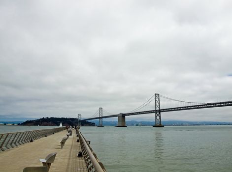 San Francisco Bay Bridge on a Cloudy Day