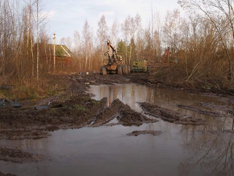 timber transport for the export of timber from the forest
