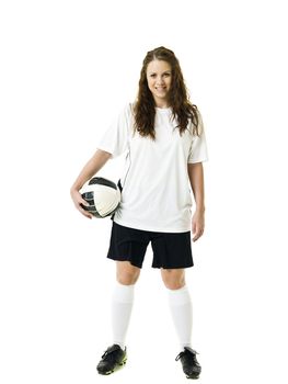 Soccer Woman isolated on white background