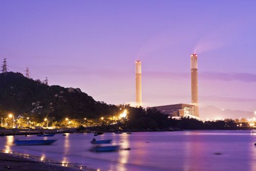 Power plants along the coast