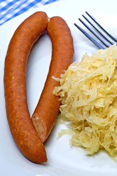 German deli Sauerkraut with sausage