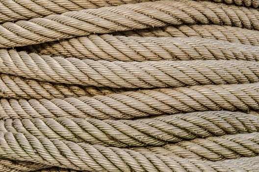 Wound up rope in the harbor