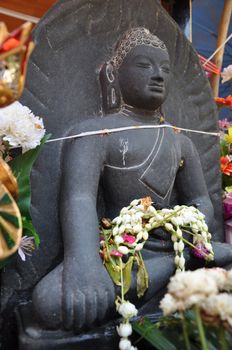 Statue of Buddha in Mahawan Temple (Wat Ma Ha Wan) in Lamphun, Thailand.