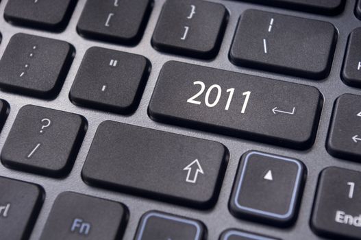 Photo of close up on keyboard pad, for 2011 year conceptual usage.