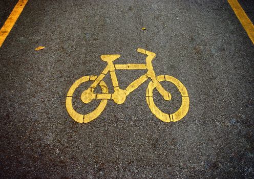 Bike lanes, Bicycle symbol on road