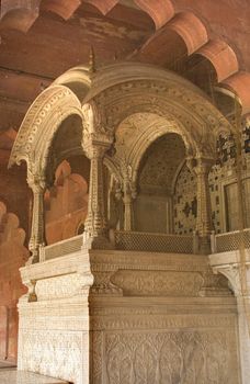 Throne of Mughal Emperor, Red Fort, Delhi, India