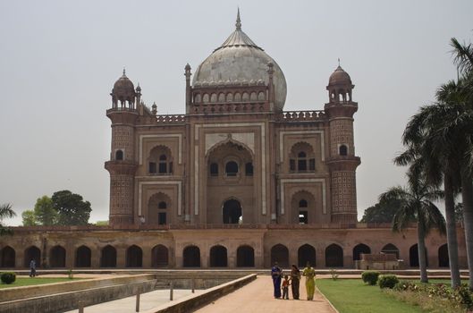 Safdarjung's Tomb, Landmark  in Delhi India, with Women with Saris