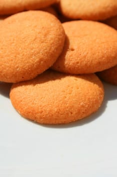 Close up of vanilla cookies on a plate.
