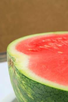 Close up of a big watermelon.
