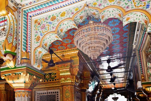 Mosaics Designs Nizamuddin Complex Mosque New Delhi India Grave of the Islamic Sufti Saint Sheikh Hazrat Nizamuddin Auliya, famous Sufti mystic died in 1325