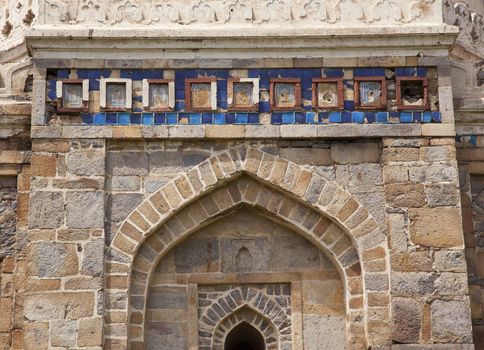 Ancient Islamic Decorations Sheesh Shish Gumbad Tomb Lodi Gardens New Delhi India