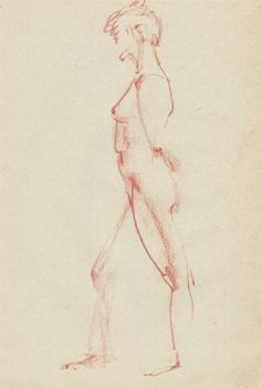 Hand drawing sketch of a nude Artist's Model