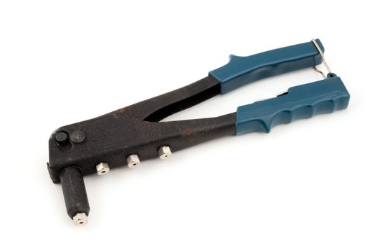 Pop rivet gun on a white background.