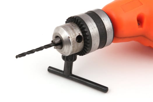 Electric drill on a white background.