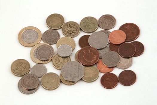 British (uk) currency on a white background.