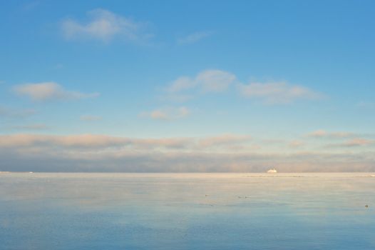 Panoramic view of cloud above the sea surface