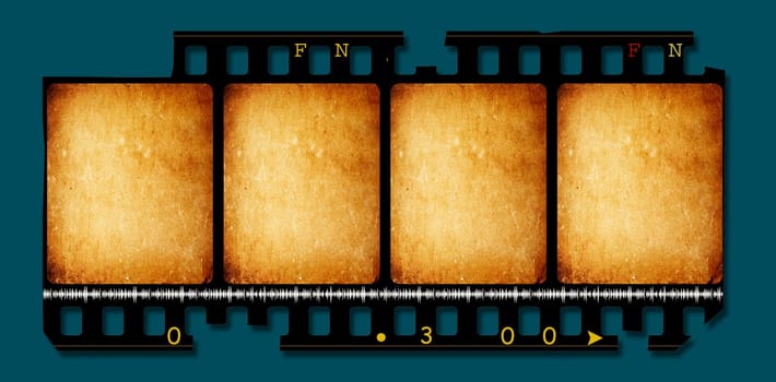 Close up of vintage movie film strips