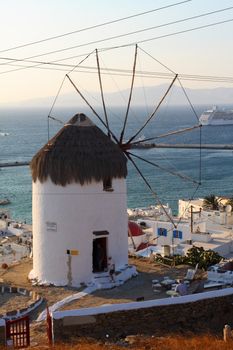 Windmills of sunny Mykonos (Greece, Cyclades) 