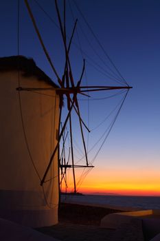 Windmills of sunny Mykonos (Greece, Cyclades) 