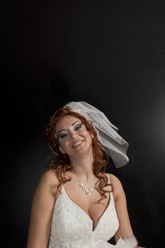 Portrait of beautiful bride. Wedding dress