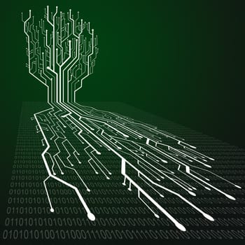 Circuit board ,Tree and root shape