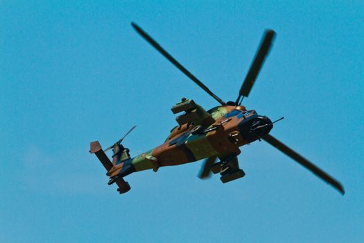 MALAGA, SPAIN-MAY 28: Helicopter Eurocopter EC-665 Tiger of the FAMET taking part in an exhibition on the day of the spanish army forces on May 28, 2011, in Malaga, Spain