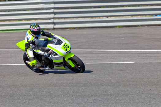 JEREZ DE LA FRONTERA, SPAIN - APR 16: Moto2 motorcyclist Blake Leigh-Smith takes a curve in the CEV Championship race on April 16, 2011 in Jerez de la Frontera, Spain.