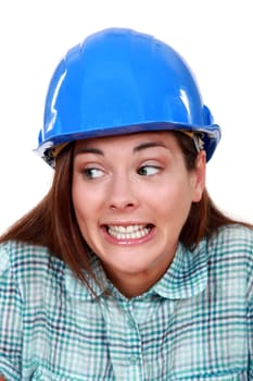 A wrongful female construction worker.