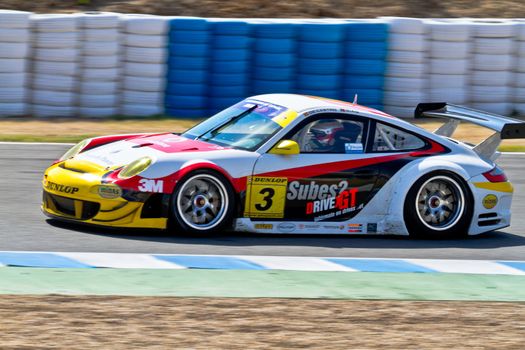 JEREZ DE LA FRONTERA, SPAIN - OCT 16: Manuel Giao races on Iber GT championship on October 16 , 2011, in Jerez de la Frontera , Spain