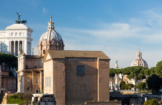 Details of remains and ruins in Ancient Rome Italy