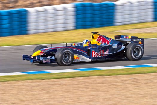 JEREZ DE LA FRONTERA, SPAIN - JUN 22: David Coulthard of Red Bull Racing races on training session on  June 22 , 2005, in Jerez de la Frontera , Spain