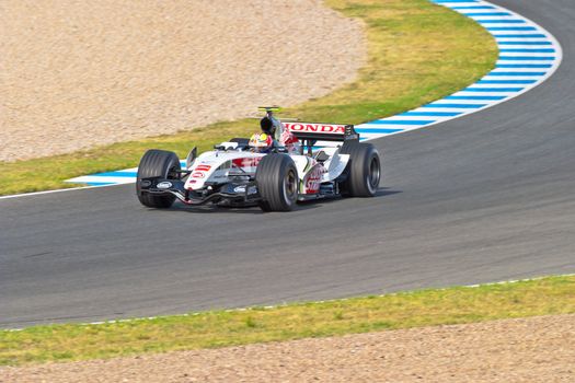 JEREZ DE LA FRONTERA, SPAIN - JUN 22: Enrique Bernoldi of Bar Honda F1 races on training session on  June 22 , 2005, in Jerez de la Frontera , Spain