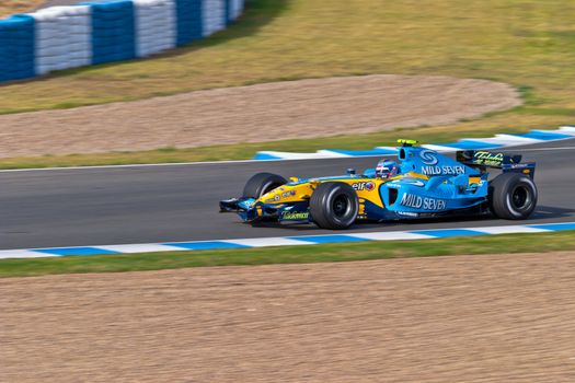 JEREZ DE LA FRONTERA, SPAIN - JUN 22: Franck Montagny of Renault F1 races on training session on  June 22 , 2005, in Jerez de la Frontera , Spain