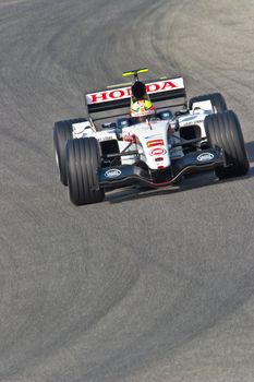 JEREZ DE LA FRONTERA, SPAIN - JUN 22: Enrique Bernoldi of Bar Honda F1 races on training session on  June 22 , 2005, in Jerez de la Frontera , Spain
