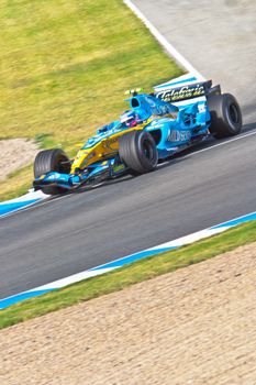 JEREZ DE LA FRONTERA, SPAIN - JUN 22: Franck Montagny of Renault F1 races on training session on  June 22 , 2005, in Jerez de la Frontera , Spain
