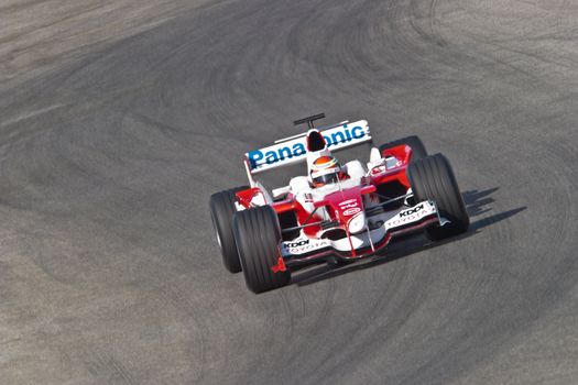JEREZ DE LA FRONTERA, SPAIN - JUN 22: Ricardo Zonta of Toyota F1 races on training session on  June 22 , 2005, in Jerez de la Frontera , Spain