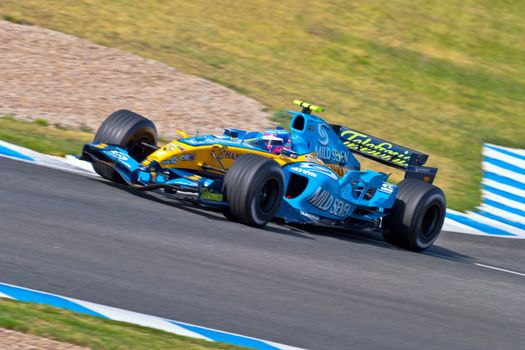 JEREZ DE LA FRONTERA, SPAIN - JUN 22: Franck Montagny of Renault F1 races on training session on  June 22 , 2005, in Jerez de la Frontera , Spain