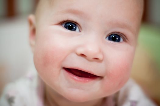 adorable smiling baby face close-up