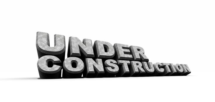 3d illustration of under construction sign 