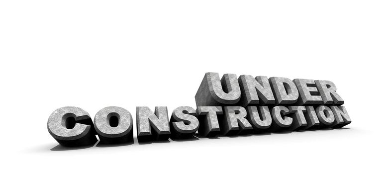 3d illustration of under construction sign 