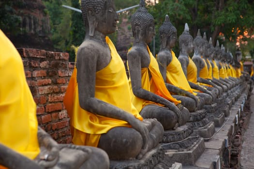 Ayutthay Historical Park in Wat Yai Chaimongkol Ayutthaya, Thailand